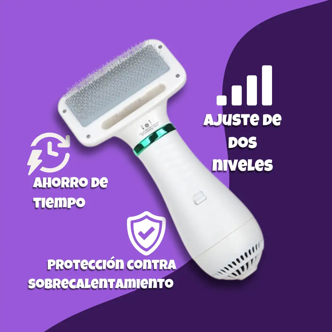 Cepillo Secador para Mascotas 2en1